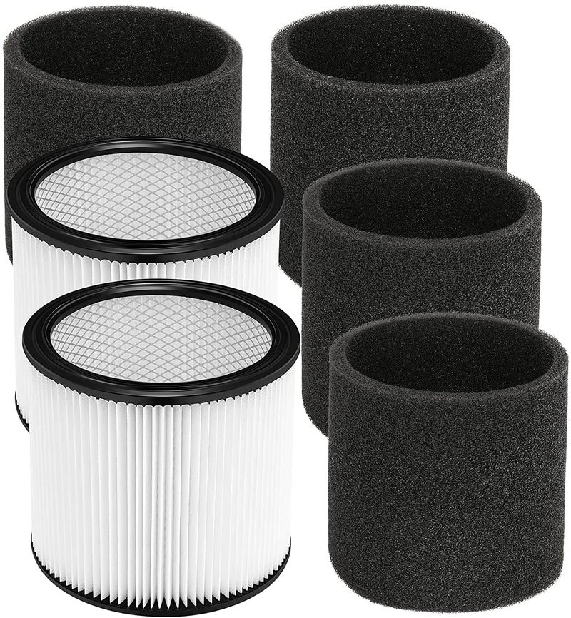 cakuuma 90304 Filter and 90585 Foam Sleeve for Shop-Vac 5 Gallon and Up Wet/Dry Vacuum, Compare to Part # 90304, 90585 (2+4) - Image 1